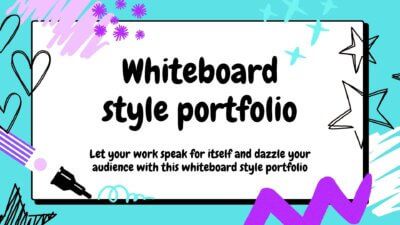 Slides Carnival Google Slides and PowerPoint Template Teal and Purple Whiteboard Style Doodle Portfolio Presentation