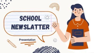 Slides Carnival Google Slides and PowerPoint Template Orange and Blue Scrap Book School Newsletter Presentation