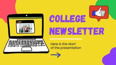 Slides Carnival Google Slides and PowerPoint Template Yellow Green and Violet College Newsletter Presentation