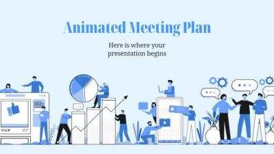Plano de reunião animado Azul Ilustrativo Mínimo de negócios