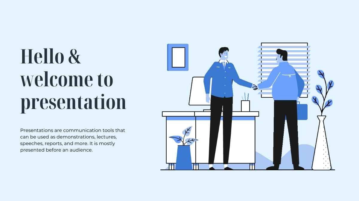 Plano de reunião animado Azul Ilustrativo Mínimo de negócios - slide 1