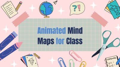 Mapa mental animado para aulas. Modelo para PPT e Apresentações Google grátis.