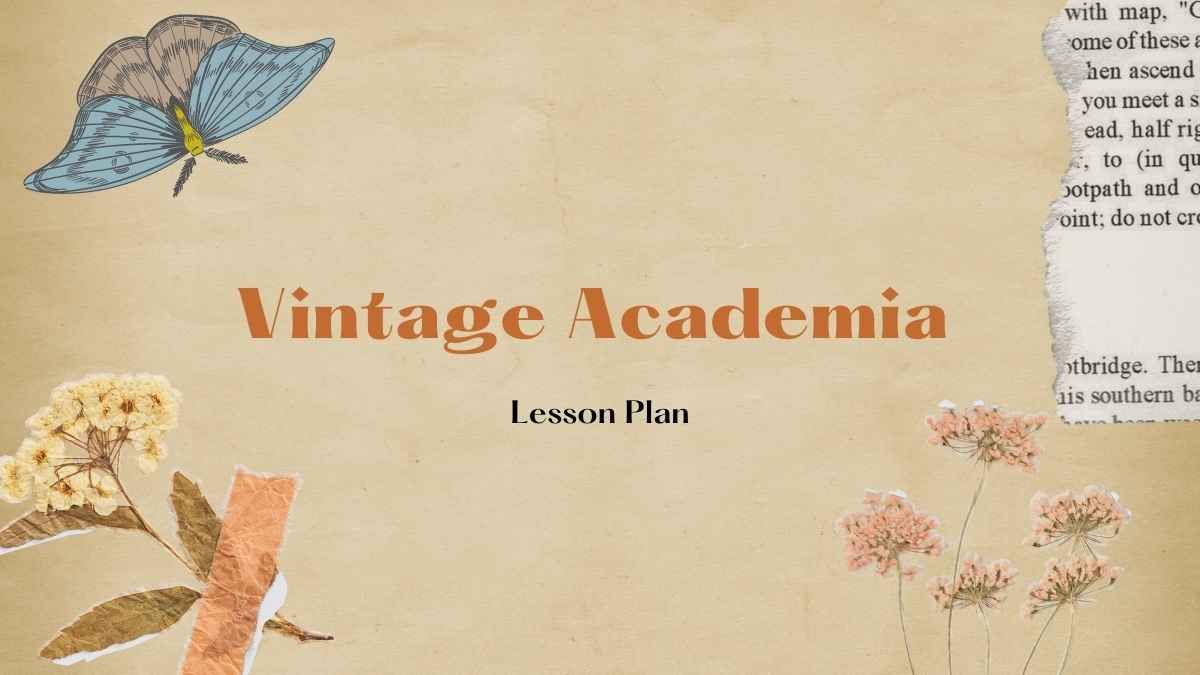 Beige and Orange Creative Vintage Academia Presentation - slide 0