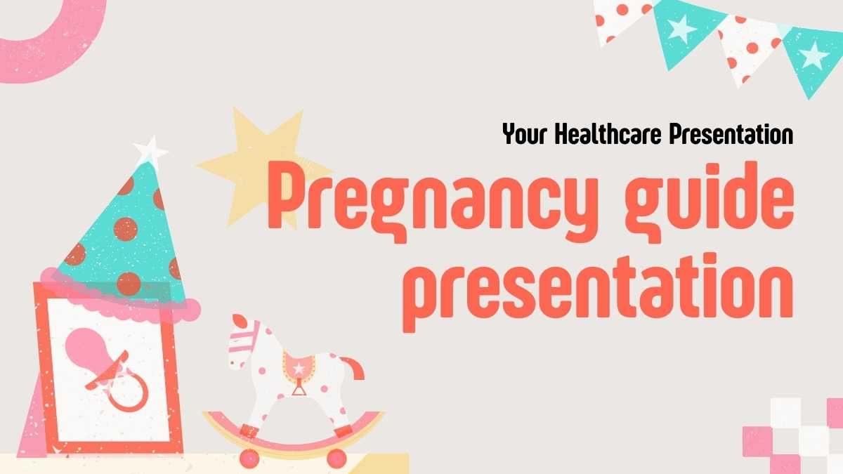 Guía de embarazo ilustrativa geométrica en beige y naranja - diapositiva 0