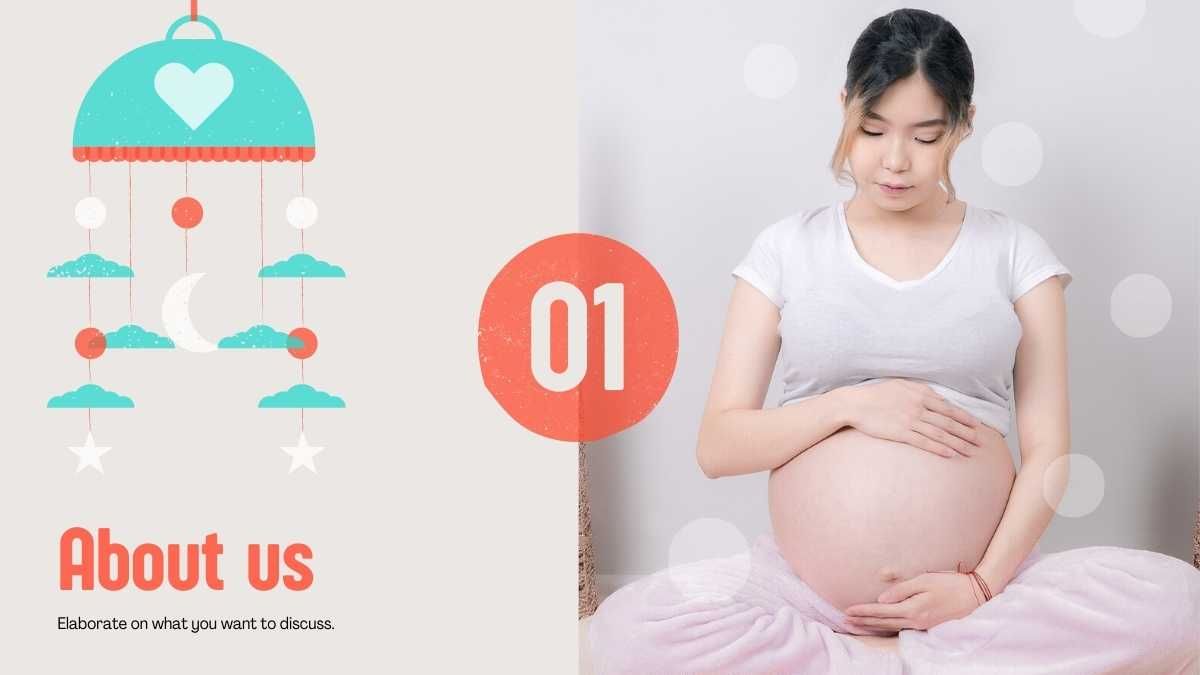 ベージュとオレンジの幾何学図解妊娠ガイド - slide 5