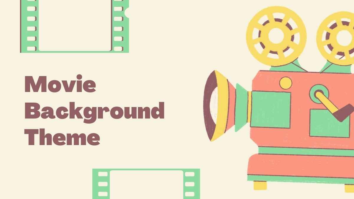 Beige and Orange Illustrative Movie Background Theme Presentation - slide 0