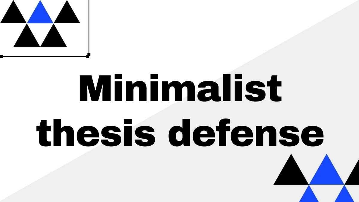 Black, Blue and White Simple Minimalist Thesis Defense Presentation - slide 0