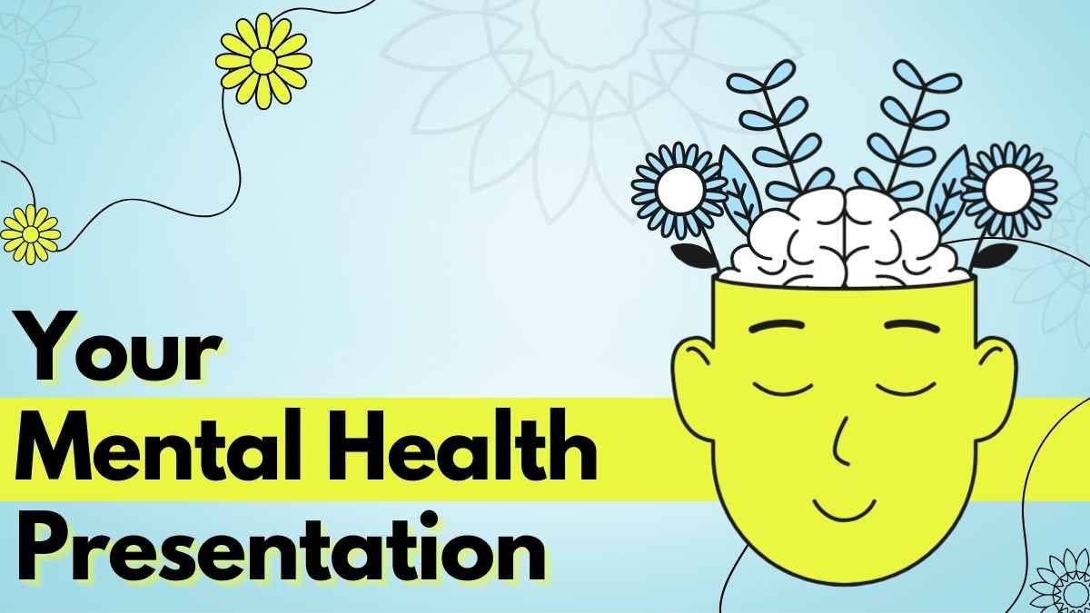 Salud mental animada ilustrativa en azul y amarillo - diapositiva 0