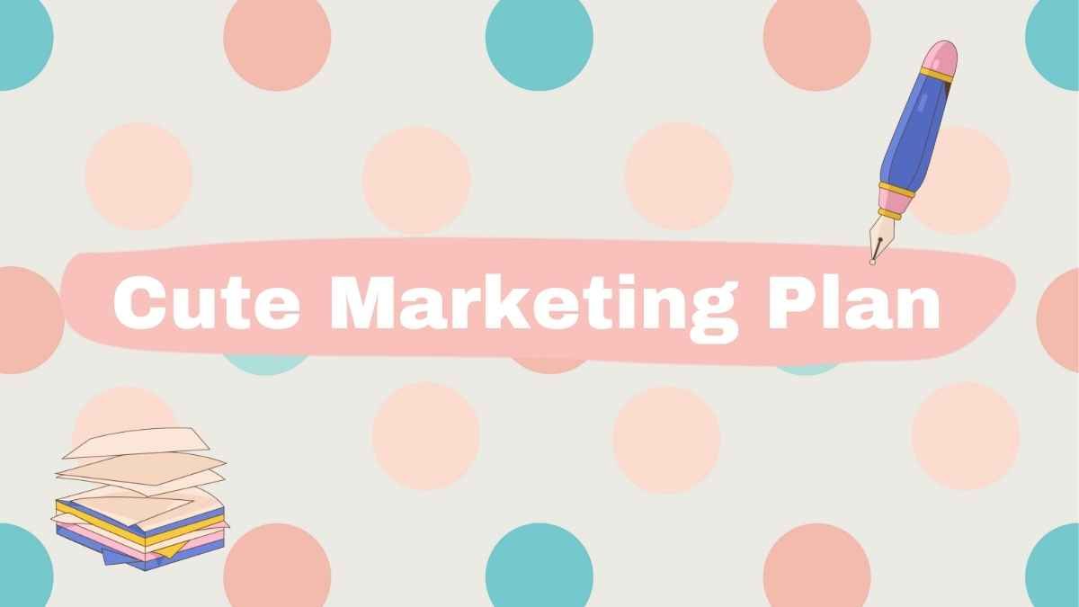 Plano de marketing animado e fofo. Modelo para PPT e Apresentações Google grátis. - slide 0