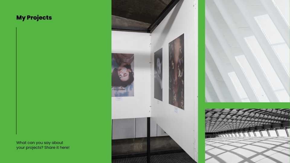 Portfólio de estilo coreano simples para negócios em verde e branco - slide 9