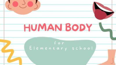초등학교를 위한 인체 화이트 애니메이션 교육용 창의적인 템플릿