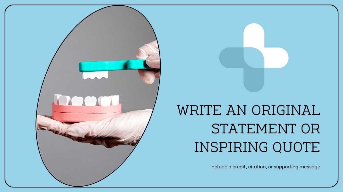 Cuidado dental moderno y simple en azul claro y suministros - diapositiva 10