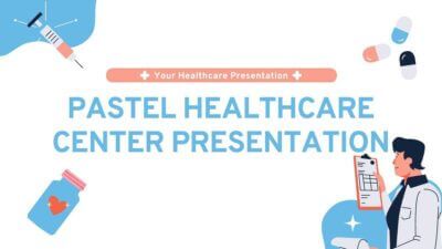 Pastel Blue Pink Yellow and Orange Illustrations and Doodles Healthcare Center Presentation
