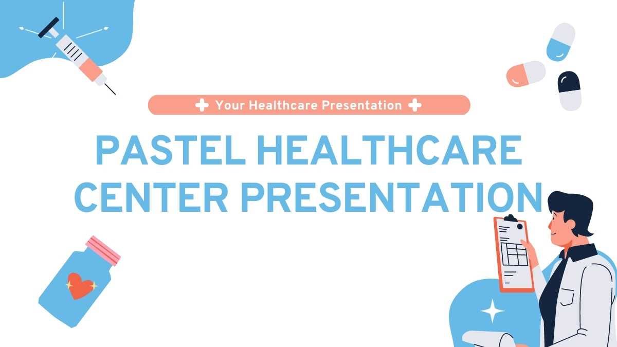 Pastel Blue Pink Yellow and Orange Illustrations and Doodles Healthcare Center Presentation - slide 0