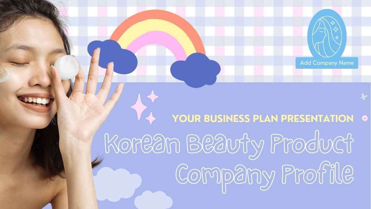 Apresentação de Perfil de Empresa de Produtos de Beleza Coreanos em Tons Pastéis - slide 0