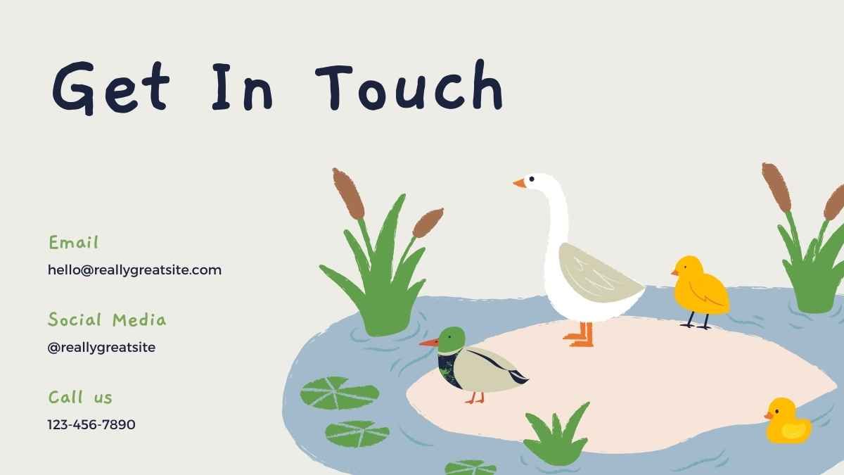 Boletim informativo sobre animais fofos e ilustrativos em tons pastéis - slide 14