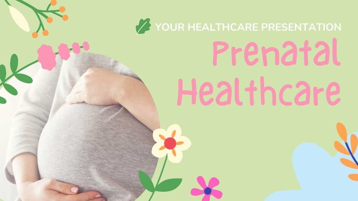 Pastel Illustrative Floral Doodles Prenatal Healthcare Education Presentation - slide 0