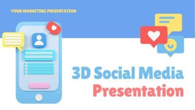 Pink Blue and Yellow Purple Cute 3D Social Media Marketing Presentation