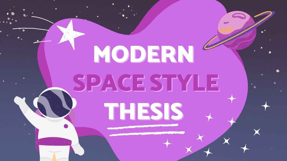 Purple Illustrative Modern Space Style Thesis - slide 0