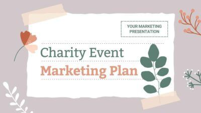 Soft Beige, Red and Green Plants Scrapbook Charity Event Marketing Plan Presentation