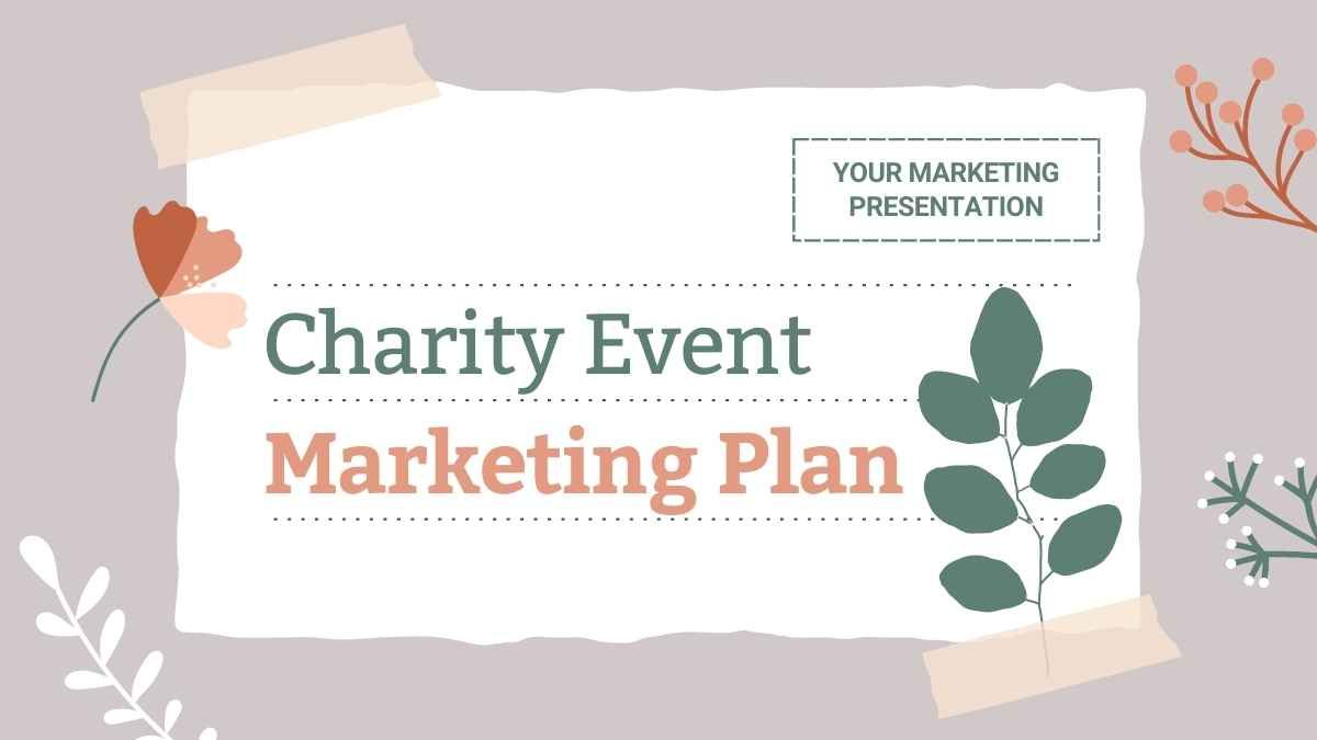 Soft Beige, Red and Green Plants Scrapbook Charity Event Marketing Plan Presentation - slide 0