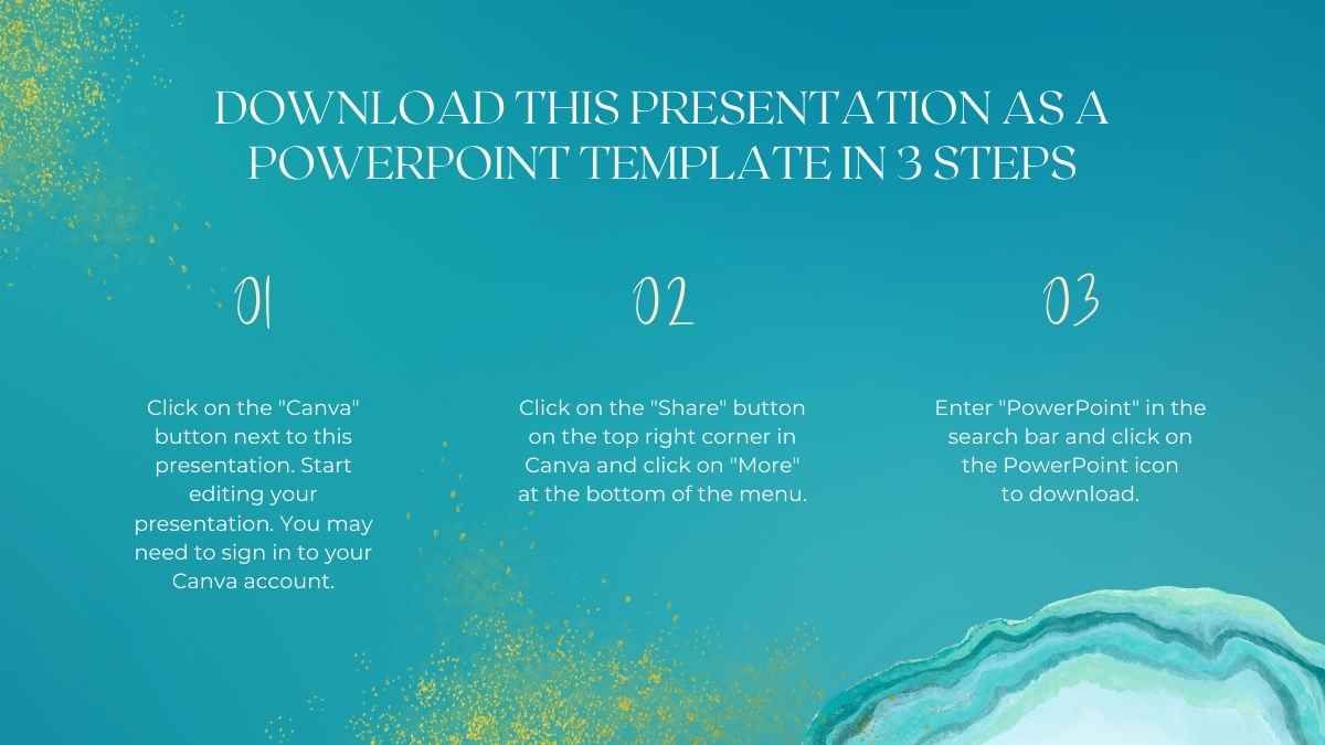 Turquoise and Gold Aqua Background Multipurpose Presentation - slide 2