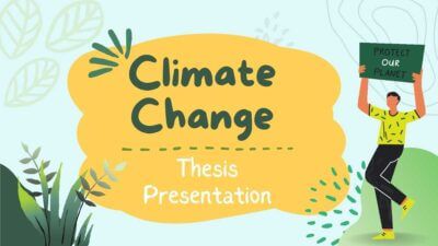 Yellow and Green Colorful Illustrative Climate Change Thesis