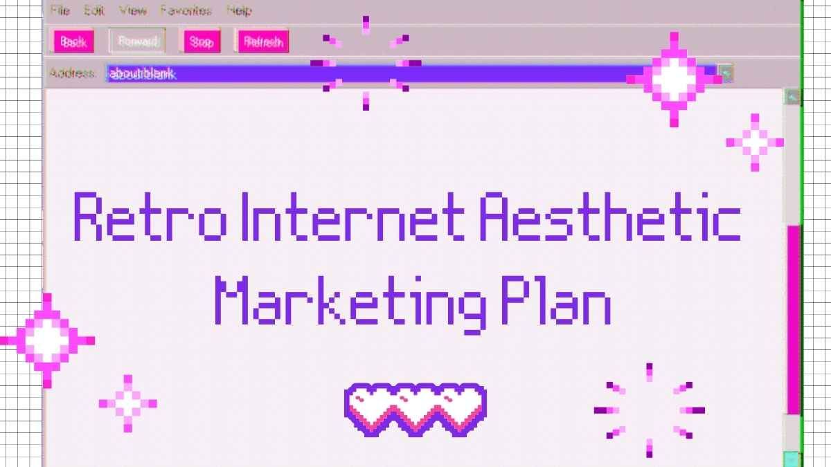 Plano de marketing de internet estilo retrô. Modelo para PPT e Apresentações Google grátis. - slide 0