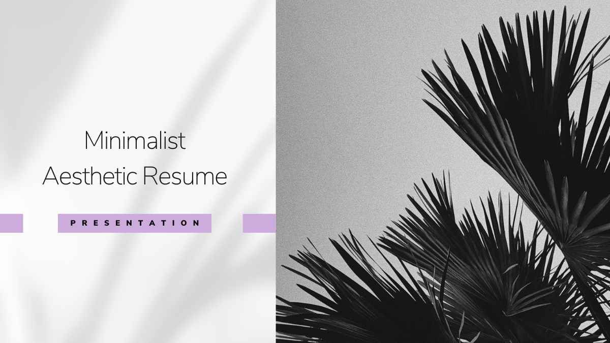 Grey And Purple Minimalist Aesthetic Resume - slide 0