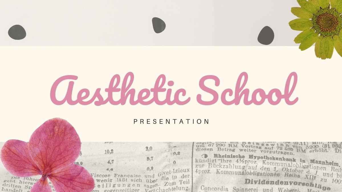 ピンクとグリーンの美学的な学校 - slide 0