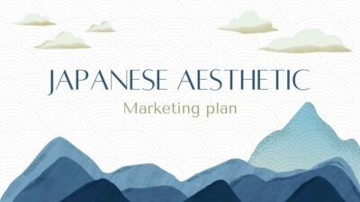 Plano de Marketing Bonito em Estilo Japonês Branco e Bege