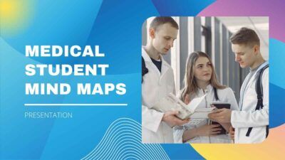 Mapas mentais azuis e bege para estudantes de medicina
