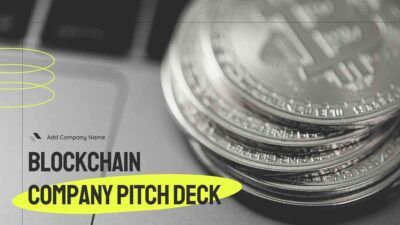 Pitch deck de empresa de blockchain. Modelo para PPT e Apresentações Google grátis