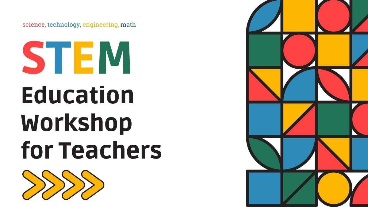 Workshop de Educação STEM Retrô Multicolorido para Professores - slide 0