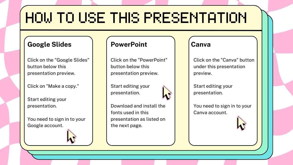 Pink, Blue and Yellow Cute Retro Illustrative Web Project Proposal Presentation - slide 1