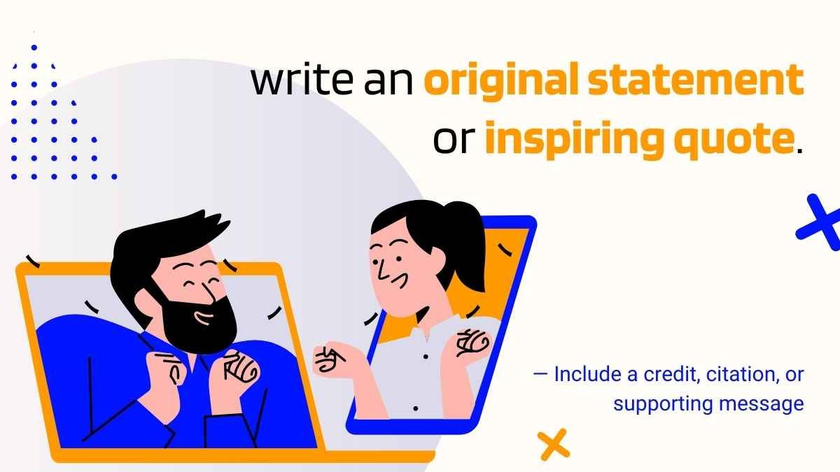 Apresentação de e-learning ilustrada em azul vivo e laranja - slide 10