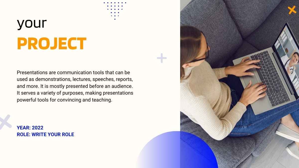 Presentación ilustrada de e-learning en azul y anaranjado llamativos - diapositiva 13