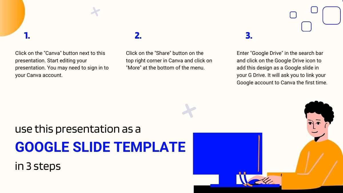 Presentación ilustrada de e-learning en azul y anaranjado llamativos - diapositiva 3