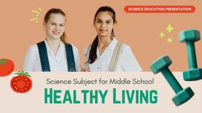 Beige and Red Illustrative Science Subject for Middle School Healthy Living
