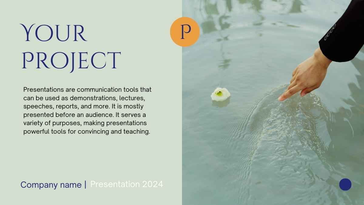 Blue, Tarragon and Orange Elegant Pitch Deck Presentation - diapositiva 11
