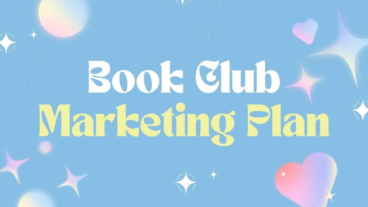 Apresentação do plano de marketing do clube do livro em azul e pastel com gradiente sonhador - slide 0