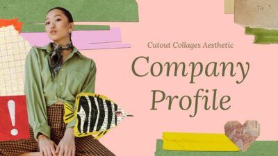 Cutout Collages Aesthetic Company Profile Pink and Green