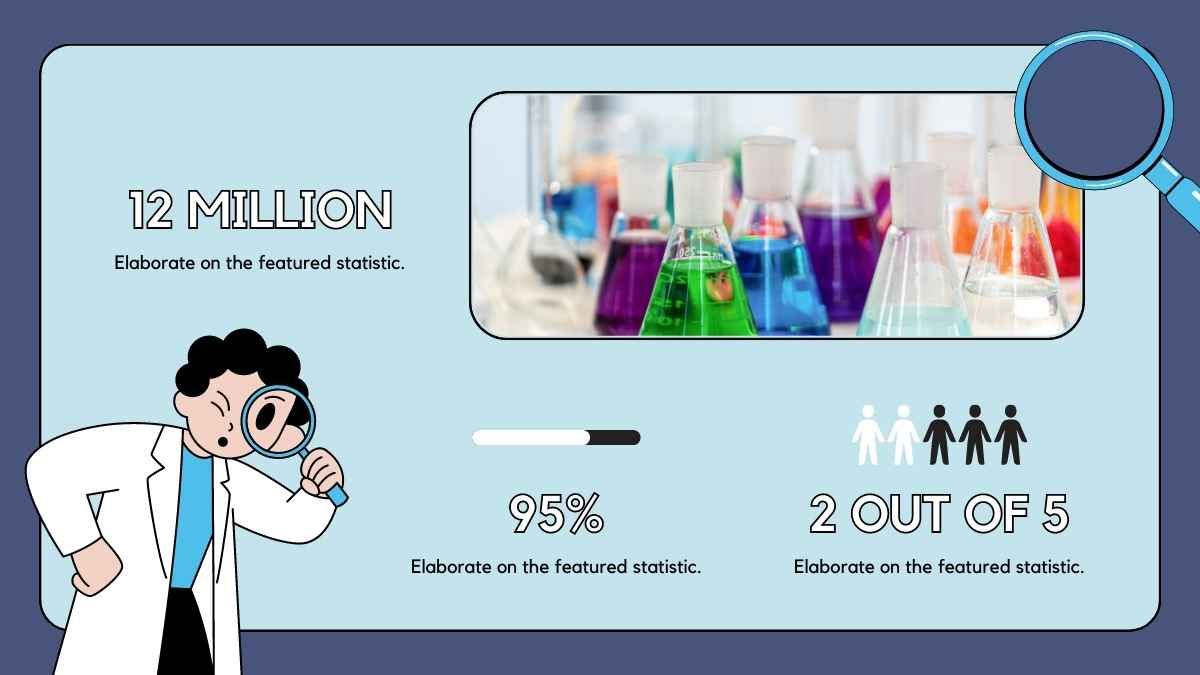 Tema científico ilustrativo em azul escuro e neon para o ensino de química no ensino médio - slide 11
