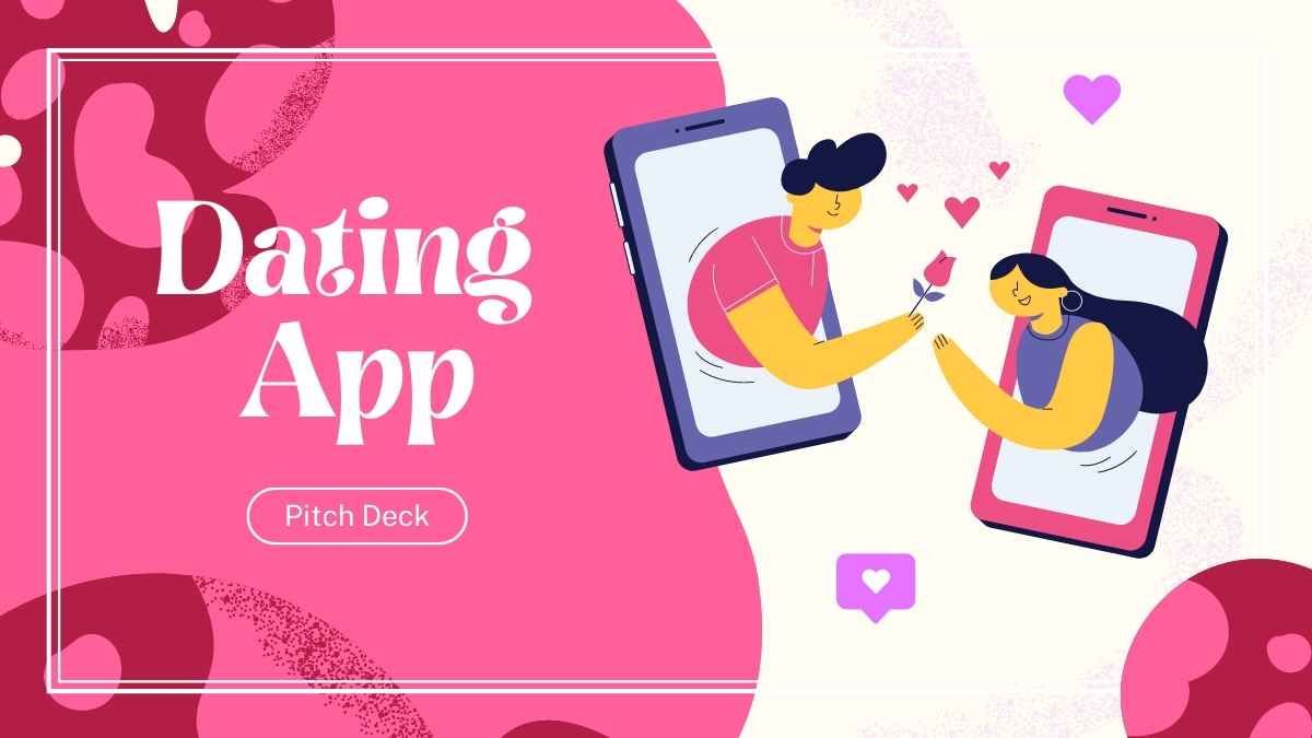 Red, Violet and Pastel Dating App Pitch Deck - slide 0