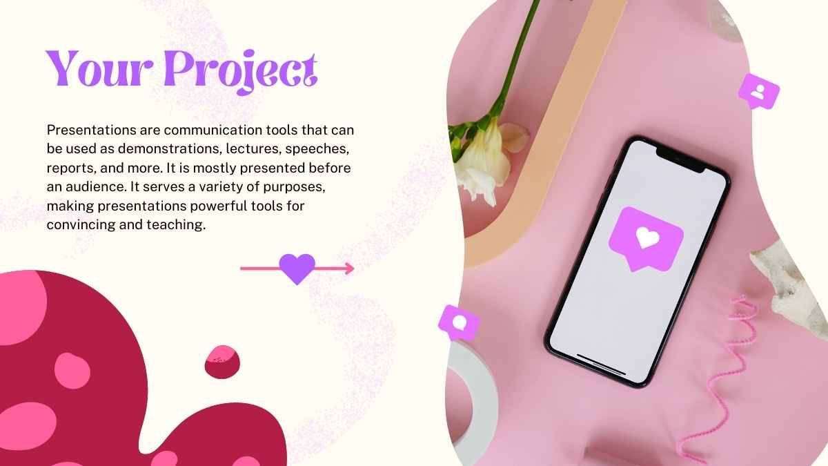 Pitch Deck de una aplicación de citas roja, violeta y pastel - diapositiva 11