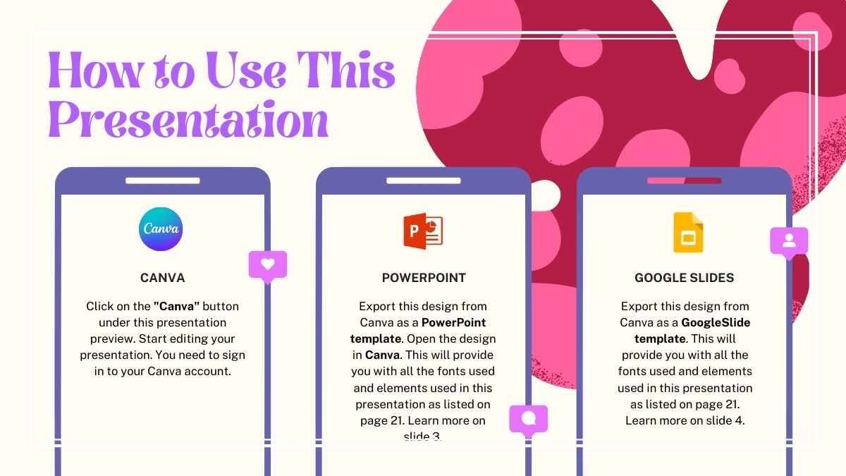 Pitch Deck de una aplicación de citas roja, violeta y pastel - slide 1