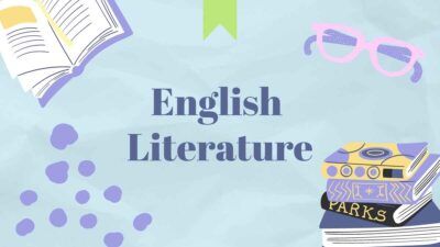 Apresentação Ilustrada sobre Literatura Inglesa em Vermelho e Branco