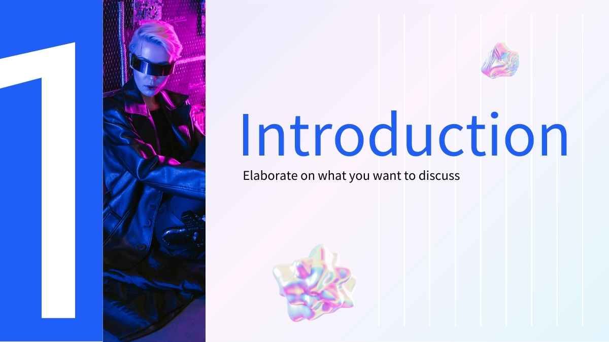 파란색, 분홍색, 네온, 미래적이고 현대적인 피치 덱 - slide 5