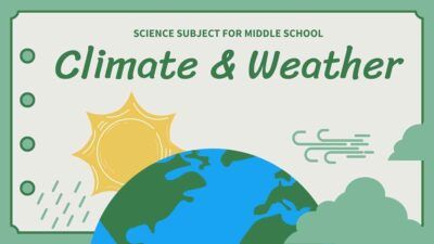 Caderno verde vintage de ciências para o ensino fundamental Clima e tempo