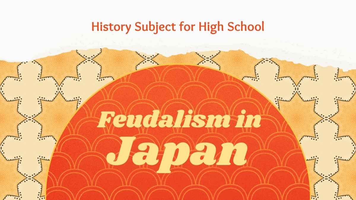Tema de presentación educativa ilustrativa marrón sobre el feudalismo en Japón para la materia de historia de la escuela secundaria - diapositiva 0